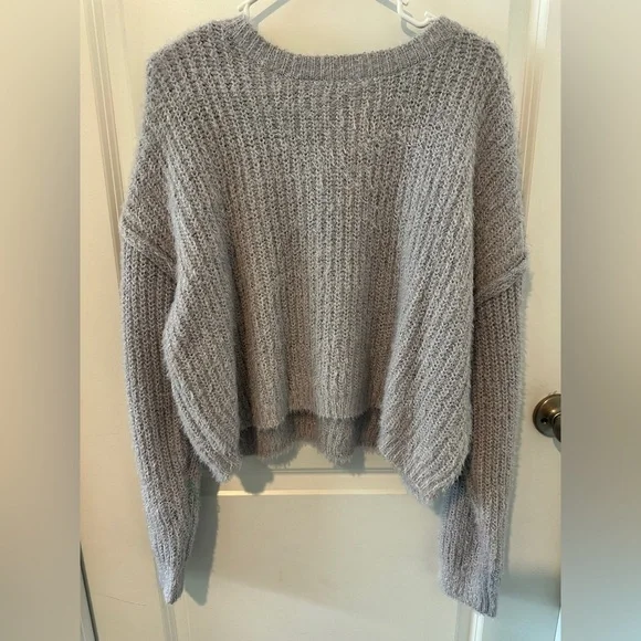 NWT- RSQ Crop Lurex Pullover Knit Sweater - Picture 3 of 14